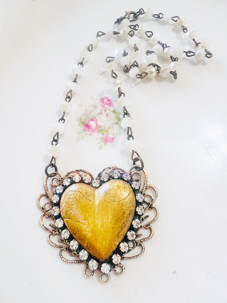 Heart of Gold Filigree Necklace