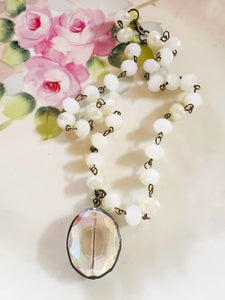 Soldered Crystal Drop Necklace Beaded Chain