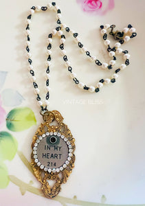 In My Heart Filigree Pearl Chain Necklace