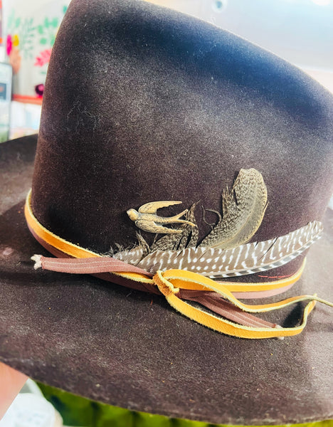 Brass Patina Sparrow Bird Hat Pin