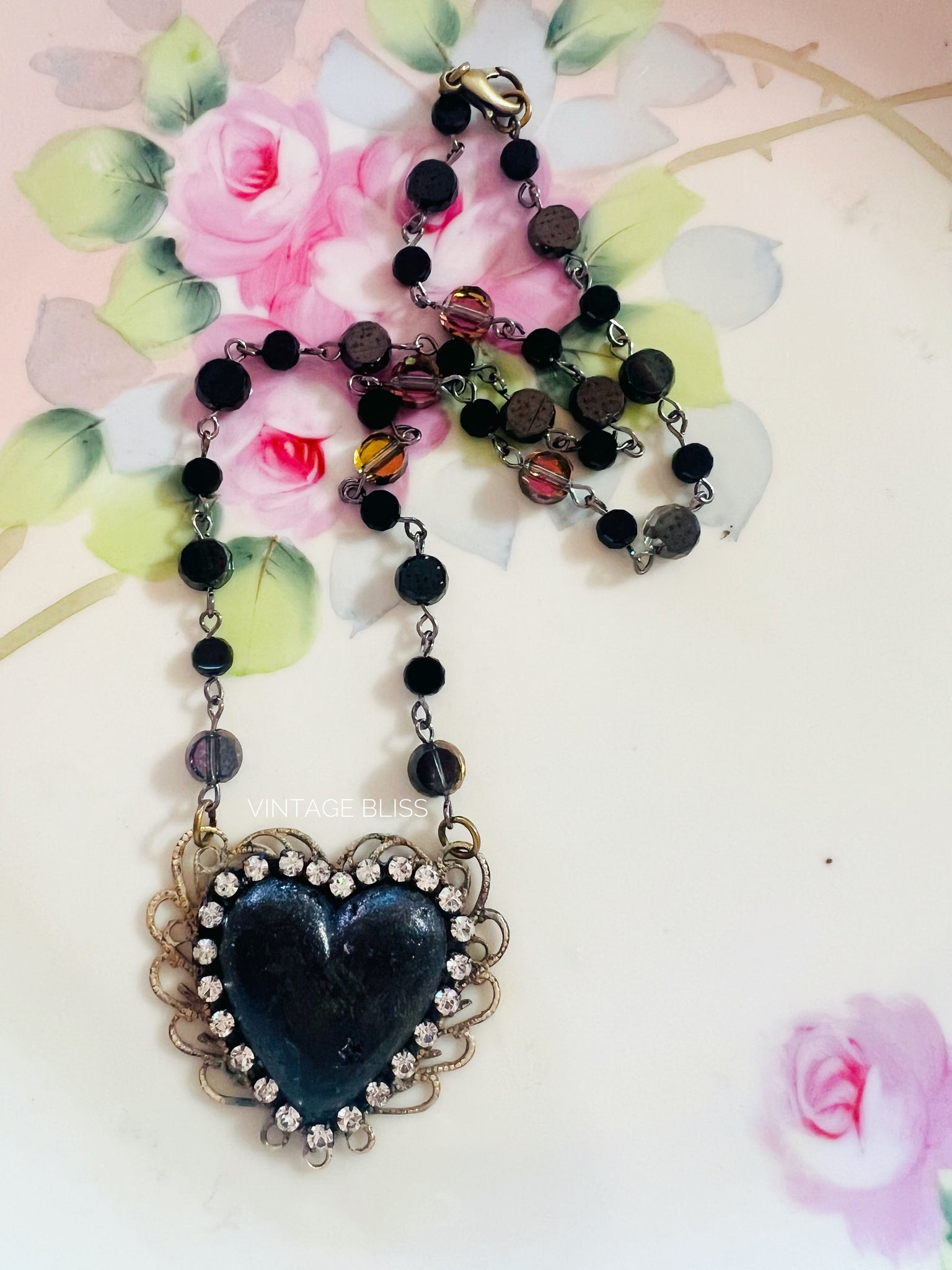 My Black Heart Filigree Necklace