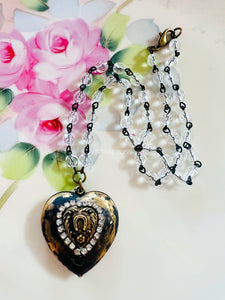 Horseshoe Puffy Heart Necklace