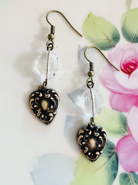 Victorian Style Heart Earrings