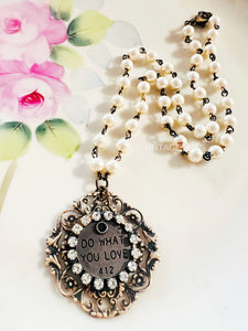 Do What You Love Quote Filigree Necklace