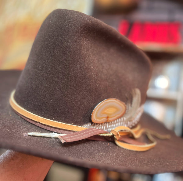 Rusty Orange Agate Hat Pin
