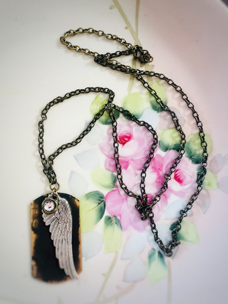 Feather Wing Dog Tag Necklace