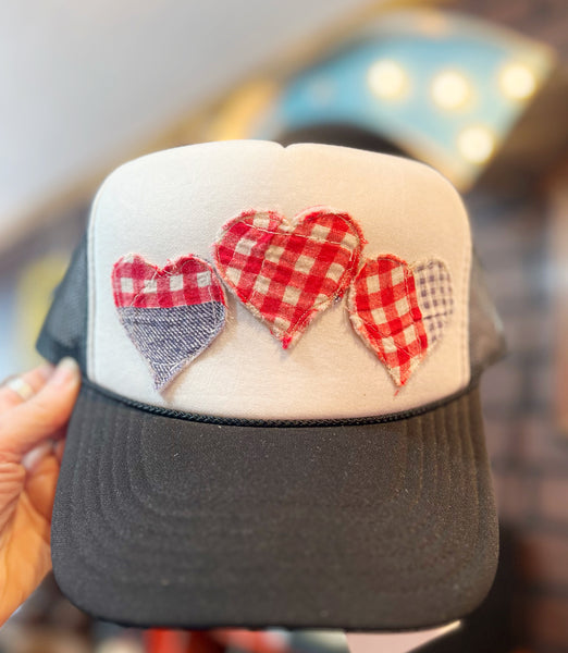 Granny Quilt Hearts Trucker Hat