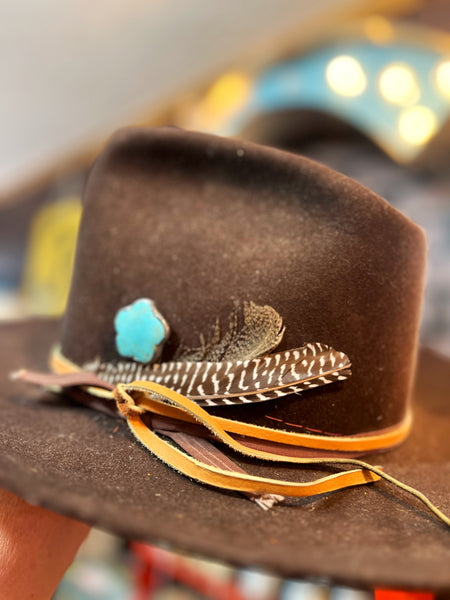 Soldered Turquoise Flower Stone Hat Pin