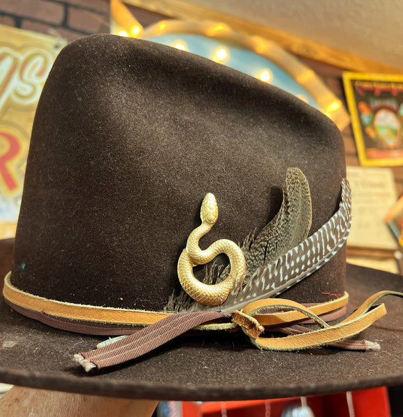 Brass Patina Snake Hat Pin