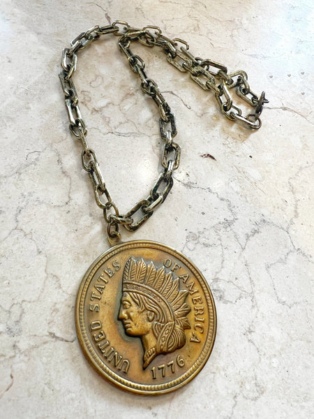 Indian Head Penny Replica 18” Necklace