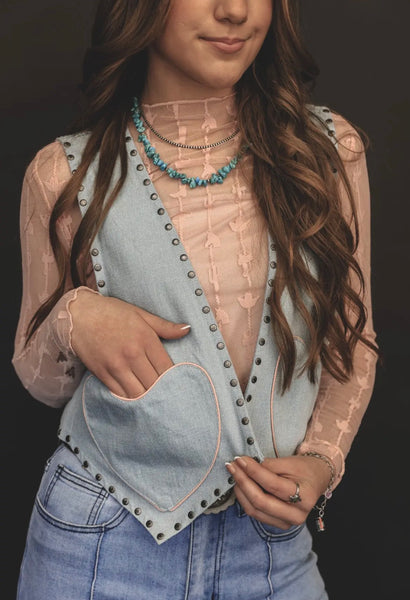 Sweetheart of the Rodeo Denim Vest