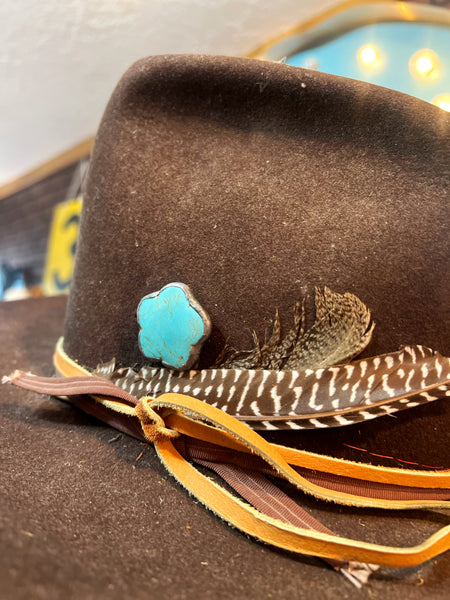 Soldered Turquoise Flower Stone Hat Pin