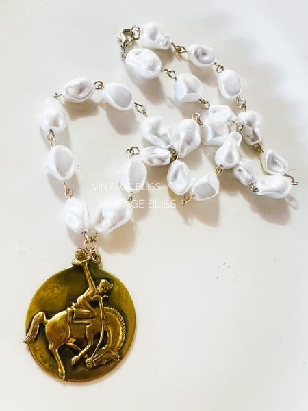 Bronco Billy Polished Brass Necklace