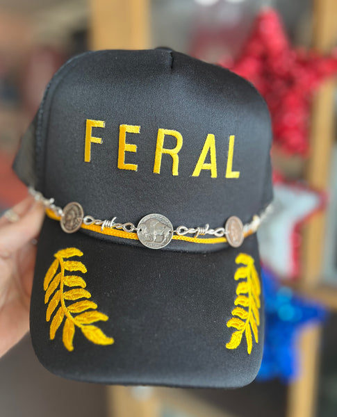 Buffalo Coin Barbed Wire Link Hat Chain