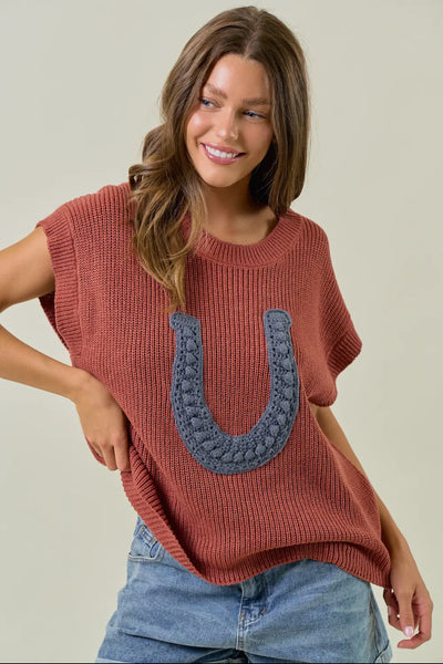 Western Rodeo Horseshoe Sweater
