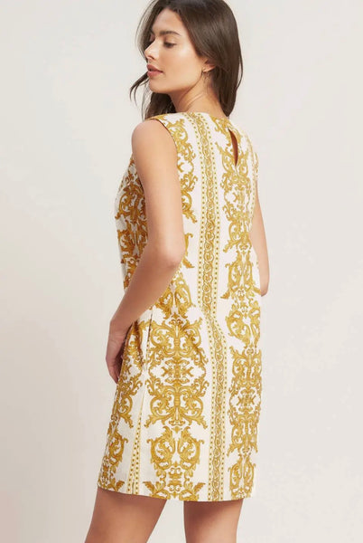 Baroque Print Shift Dress
