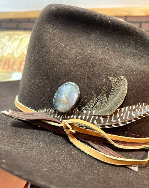 Polished Oval Agate Soldered Stone Hat Pin