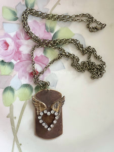 Gypsy Wings Tag Style Necklace