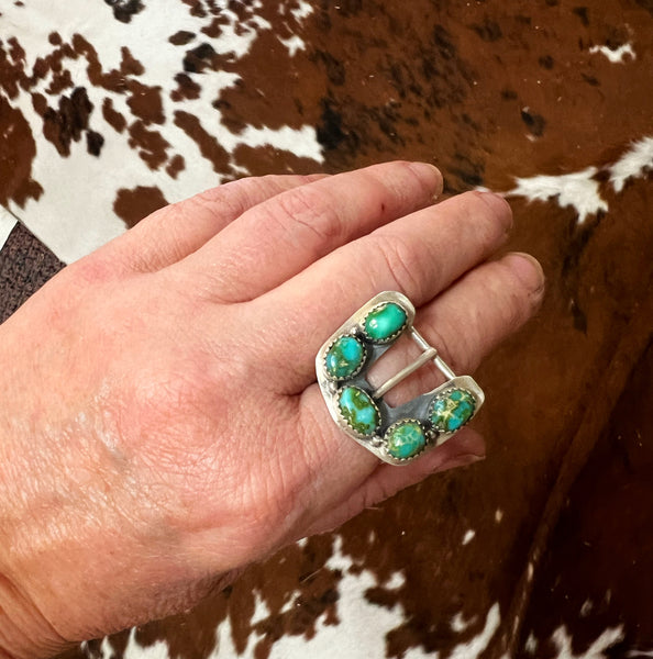 Buckle Up Buttercup Turquoise Ring
