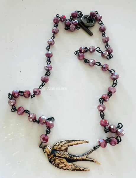 Fly Away Sparrow Choker Style Necklace
