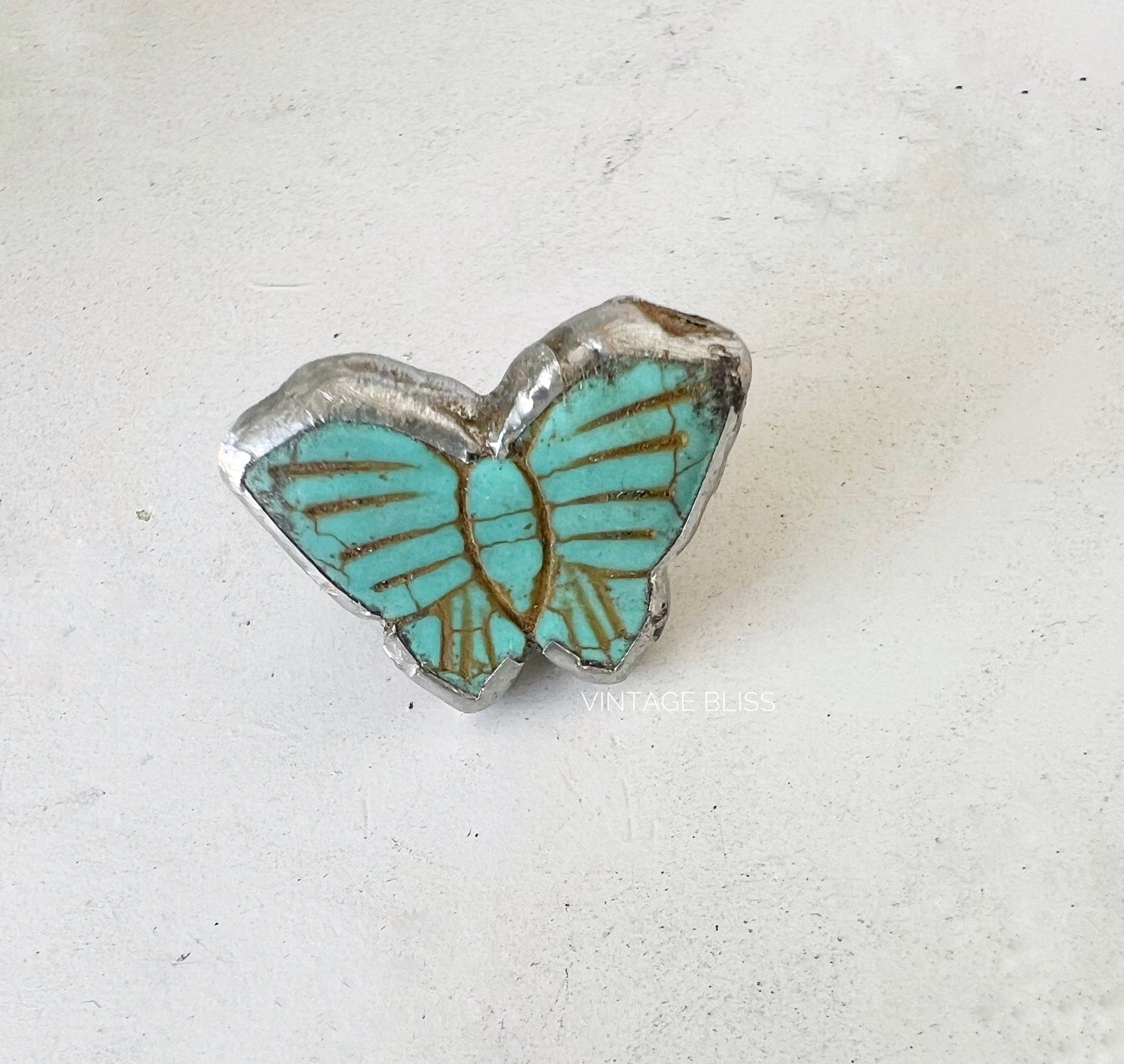 Soldered Stone Butterfly Hat Pin