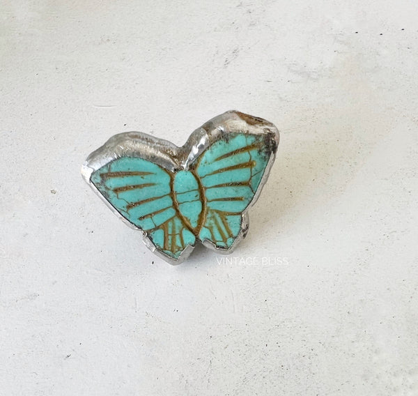 Soldered Stone Butterfly Hat Pin