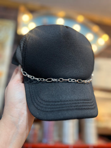 Decorative Link Silver Hat Chain