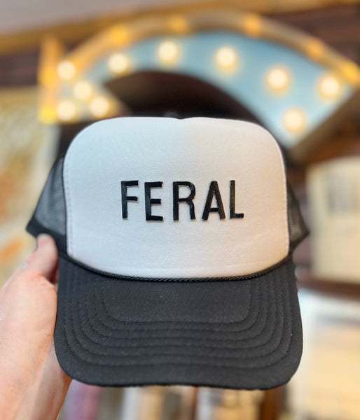 Feral Black & White Trucker Hat