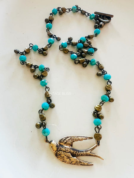 Fly Away Sparrow Choker Style Necklace