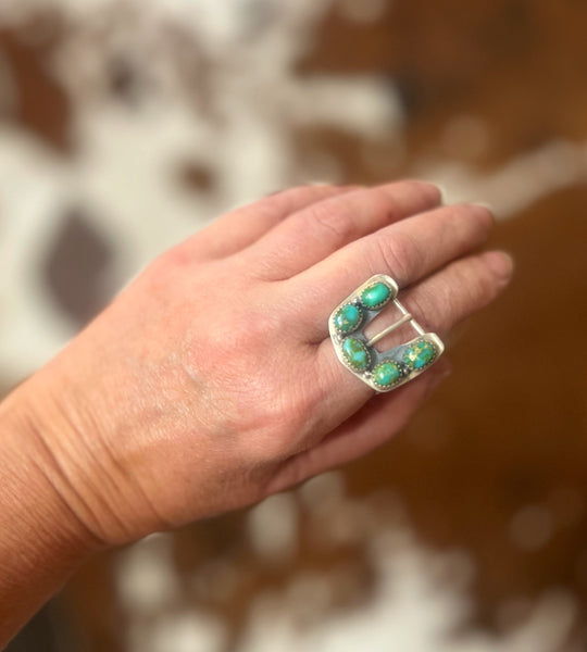 Buckle Up Buttercup Turquoise Ring