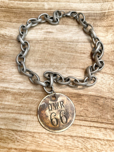 Brass Patina Vintage Locker Tag Necklace 66