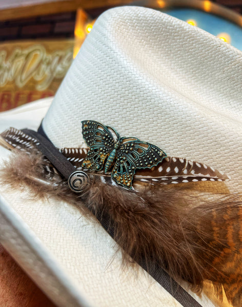 Turquoise Boho Butterfly Hat Pin