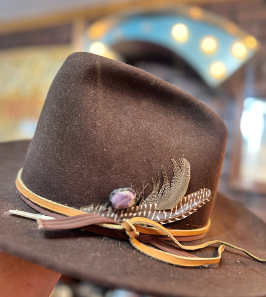Purple Agate Soldered Hat Pin