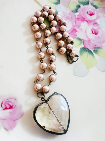 Soldered Crystal Heart Necklace