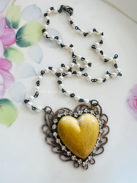 Heart of Gold Filigree Necklace