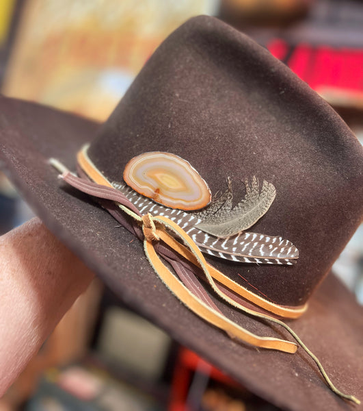 Rusty Orange Agate Hat Pin