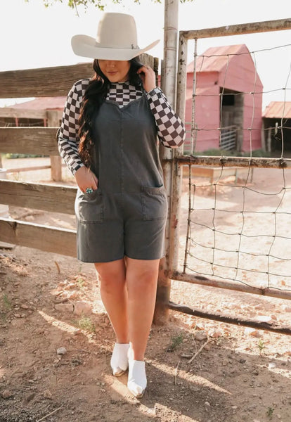 Mineral Wash Soft Charcoal Black Romper