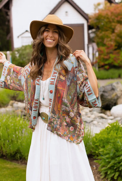 Love Hope Bamboo Crop Kimono