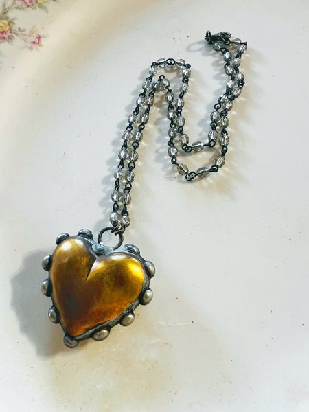 Bold Heart Soldered Necklace