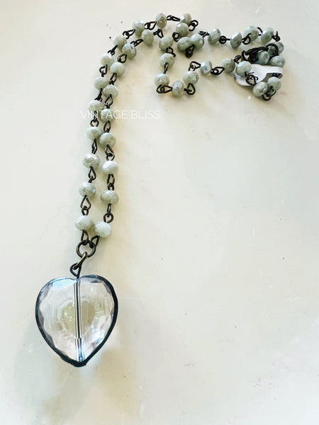 Soldered Crystal Heart Necklace