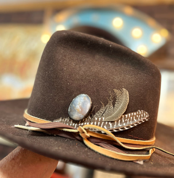 Polished Oval Agate Soldered Stone Hat Pin