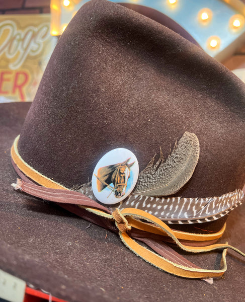 Horse Head Cameo Western Hat Pin