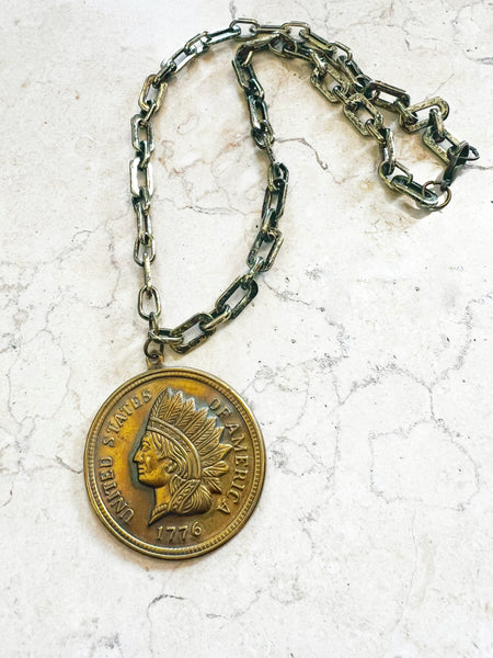 Indian Head Penny Replica 18” Necklace