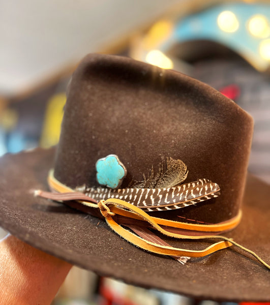 Soldered Turquoise Flower Stone Hat Pin