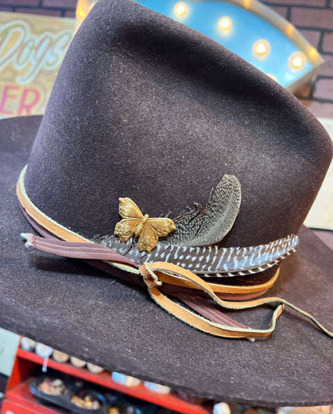 Brass Patina Butterfly Hat Pin