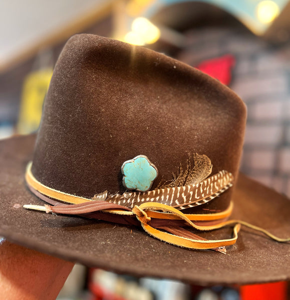 Soldered Turquoise Flower Stone Hat Pin