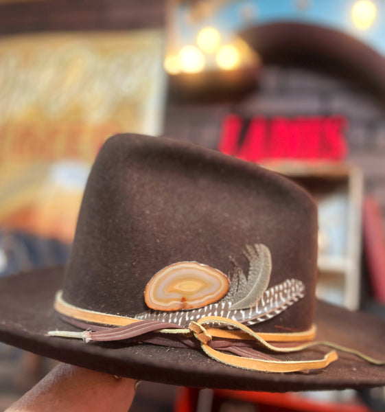 Rusty Orange Agate Hat Pin