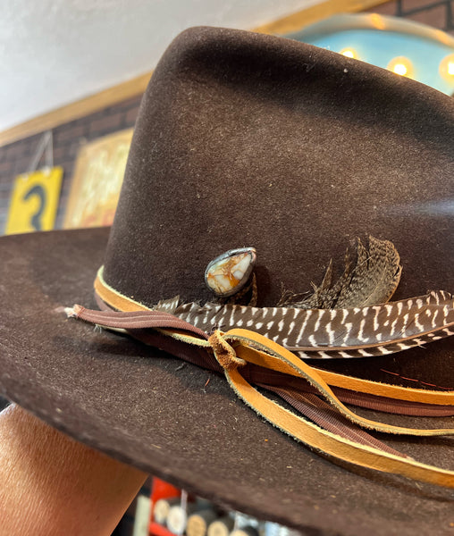 Soldered Turquoise & Brown Agate Stone Hat Pin