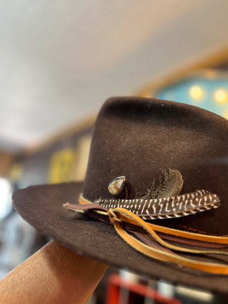 Soldered Turquoise & Brown Agate Stone Hat Pin