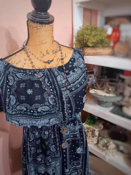 Bandana Paisley Print Western Style Dress